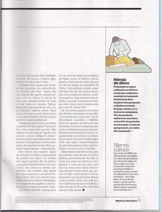 Revista Super Interessante - Matéria Sobre Quiropraxia Com o Dr. Fabio Motta - sexta parte